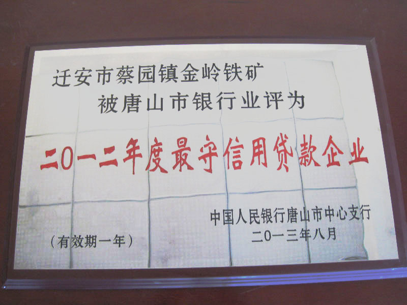 2012年度最守信用贷款企业